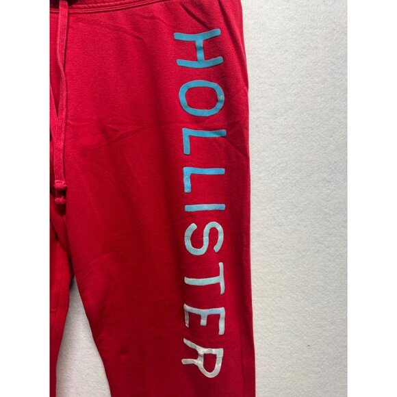 Hollister Red Jogger Pants Size M With Drawstring Waist - Picture 2 of 8